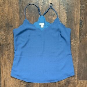 J. Crew Factory Scalloped Blue Camisole